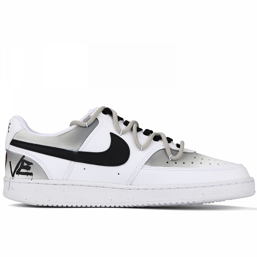 Nike Court Vision 1 Forbidden Love Abrasion-Resistant Slip-Resistant Low-Top Skateboard Shoes Unisex Black White купить в интернет-магазине Yoocart с быстрой доставкой по России.