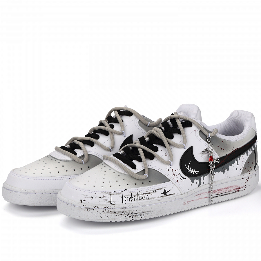 Nike Court Vision 1 Forbidden Love Abrasion-Resistant Slip-Resistant Low-Top Skateboard Shoes Unisex Black White купить в интернет-магазине Yoocart с быстрой доставкой по России.