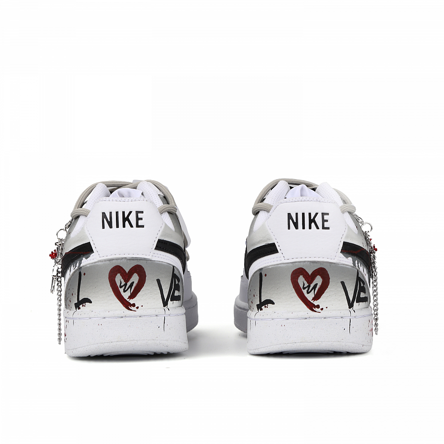 Nike Court Vision 1 Forbidden Love Abrasion-Resistant Slip-Resistant Low-Top Skateboard Shoes Unisex Black White купить в интернет-магазине Yoocart с быстрой доставкой по России.