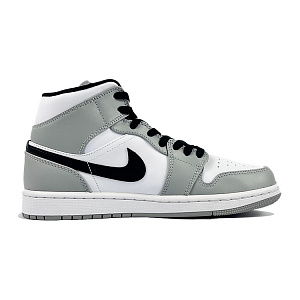 Jordan Air Jordan 1 Cushioning Anti-Slip And Wear-Resistant Mid-Top Vintage Basketball Shoes Men's Gray White Black 1 2690351