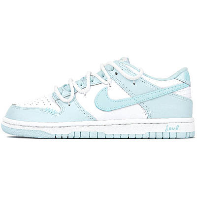 Nike Dunk Low Ice Cool Dew Slip Resistant And Breathable Low Top Skateboard Shoes GS Blue White