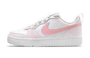 Nike Court Borough Impact-Resistant Slip-Resistant Water-Resistant Low-Top Skateboard Shoes GS Pink White 1 2690462
