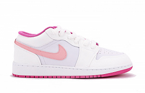 Jordan Air Jordan 1 Slip-Resistant Coverage Low-Top Vintage Basketball Shoes GS Pink White 1 2691045