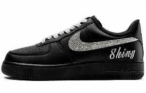 Nike Air Force 1 Wear-Resistant Balance Low-Top Skateboard Shoes Unisex Black Silver