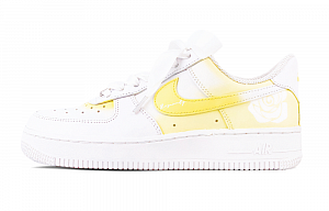 Nike Air Force 1 Anti-Slip And Wear-Resistant Lightweight Low-Top Skateboard Shoes Women's Yellow White