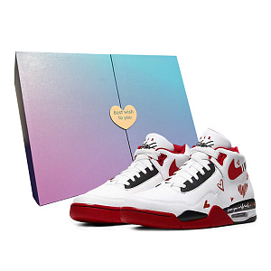 Nike Flight Legacy Vintage Basketball Shoes Unisex Mid top Red/White