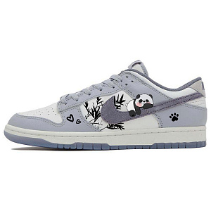 Nike Dunk Low Anti-Slip Wear-Resistant Low-Top Skateboard Shoes Men's White Gray