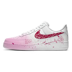 Nike Air Force 1 Anti-Slip Wear-Resistant Low-Top Skateboard Shoes Women's White Pink