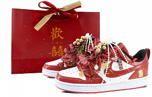 Nike Court Borough Anti-Slip Wear-Resistant Low-Top Skateboard Shoes GS Red