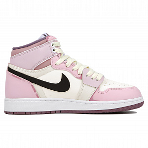 Jordan Air Jordan 1 Anti-Slip And Wear-Resistant Water-Resistant High-Top Vintage Basketball Shoes GS Beige Pink 1 2693358