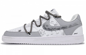 Nike Court Vision 1 Campus Notes Anti-Slip Wear-Resistant Low-Top Skateboard Shoes Men's White Gray