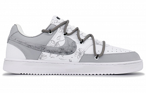 Nike Court Vision 1 Campus Notes Anti-Slip Wear-Resistant Low-Top Skateboard Shoes Men's White Gray 1 2693432