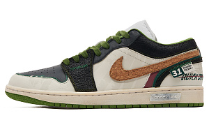 Jordan Air Jordan 1 Skateboard Shoes Men's Low top White/Black/Green 1 2693583