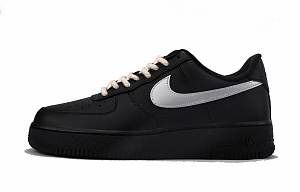 Nike Air Force 1 Anti-Slip Wear-Resistant Low-Top Skateboard Shoes GS Silver Black 1 2694286