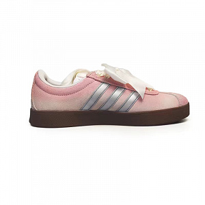 Adidas VL COURT 2.0 SAMBA Anti-Slip Wear-Resistant Low-Top Skateboard Shoes Unisex White Pink 1 2694319