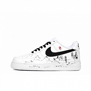 Nike Air Force 1 Slip-Resistant Low-Top Skateboard Shoes Unisex Black White