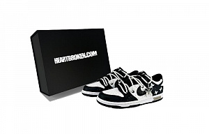 Nike Dunk Slip Resistant Cushioning Abrasion Resistant Low Top Skateboard Shoes GS Black White