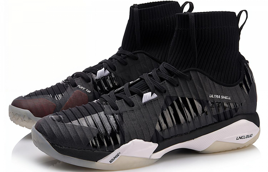 LiNing Frontier Shadow Pro Lightweight Slip-Resistant Cushioning High-Top Badminton Shoes Unisex Standard Black
