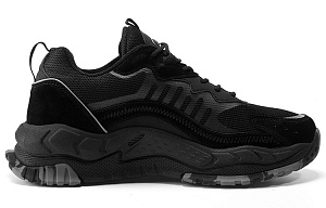 Jeep Wear-resistant And Lightweight Low-Top Chunky Sneakers Men's Black 1 2697887