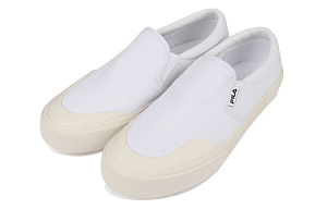 FILA Guard Slip On Canvas Low Top Skateboard Shoes Unisex Ecru Korean Style 1 2698366