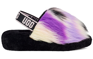 UGG Fluff Yeah Slide Tie Dye 'Black White Purple' Women's 1 2699105