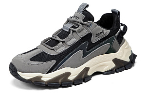 Jeep Wear-Resistant Low-Top Chunky Sneakers Men's Gray 1 2700926