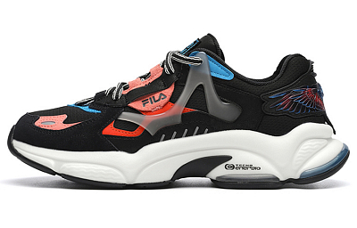 Marcelo Burlon X FILA FUSION FILA FUSION Marcelo Burlon Co-branded Series Chunky Sneakers Men Low-Top Black