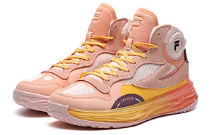 FILA FUSION FX-22 Cushioned Wear-Resistant Support Mid-Top Vintage Basketball Shoes Women's Peach 1 2702343