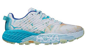 HOKA ONE ONE Speedgoat 4 Wide Slip Resistant, Abrasion Resistant, Lightweight Low Top Running Shoes Men's White Blue 1 2702886