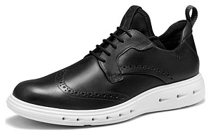 Ecco Mixed Water-Resistant 720 Casual Leather Shoes Men's Magnet Gray 1 2707804