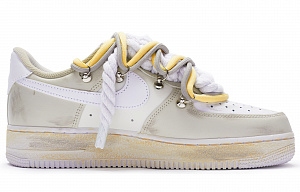 Nike Air Force 1 Anti Slip Wear Resistant Low Top Skateboard Shoes Men's Gray White Brown 1 2708090