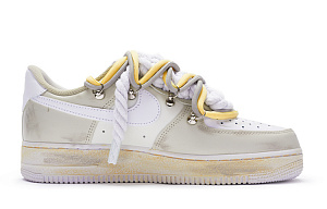 Nike Air Force 1 Anti Slip Wear Resistant Low Top Skateboard Shoes Women's Beige White Brown 1 2708098
