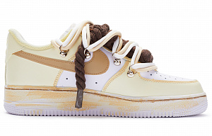 Nike Air Force 1 '07 Air Force 1 ''T10'' Anti Slip Wear Resistant Low Top Skateboard Shoes Men's White Yellow Brown 1 2708130