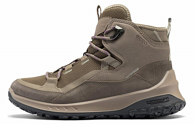 Ecco Outo Collection High-Top Sports Casual Shoes Women's Taupe