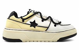 MLB Chunky Liner Wear-Resistant Height Increasing Low-Top Skateboard Shoes Unisex Yellow 1 2709665