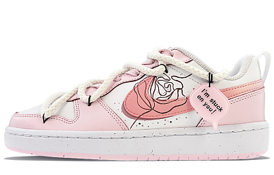 Nike Court Borough Low-Top Skateboard Shoes GS Pink