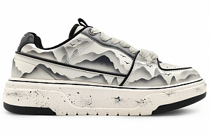 MLB Chunky Liner Wear-Resistant Height Increasing Low-Top Skateboard Shoes Unisex Black White Gray 1 2710676