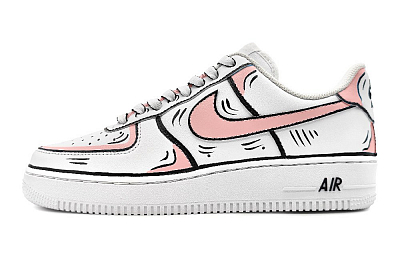 Nike Air Force 1 Coverage Warm Low-Top Skateboard Shoes Men's Pink Gray