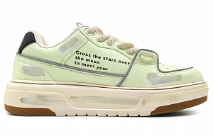 MLB Chunky Liner Anti-Slip And Wear-Resistant Height Increasing Low-Top Skateboard Shoes Unisex Light Green 1 2711518
