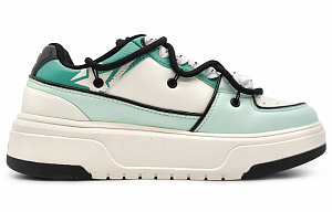 MLB Chunky Liner Wear-Resistant Height Increasing Low-Top Skateboard Shoes Unisex Teal 1 2711990