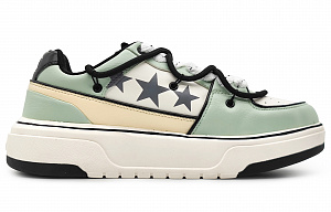 MLB Chunky Liner Anti-Slip And Wear-Resistant Height Increasing Low-Top Skateboard Shoes Unisex Green Gray 1 2711998