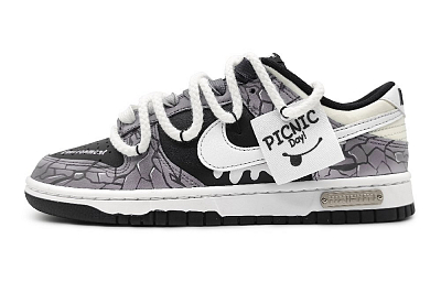 Nike Dunk Skateboard Shoes Women's Low-Top Black/Yellow
