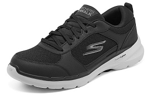 Skechers Go Walk 6 Low Top Casual Shoes Men's Black Gray 1 2713906