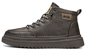Jeep Jeep Wear-Resistant Mid-Top Casual Shoes Men's Khaki