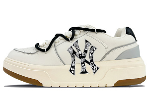 MLB Chunky Liner Anti-Slip And Wear-Resistant Lightweight Height Increasing Low-Top Skateboard Shoes Unisex Black White