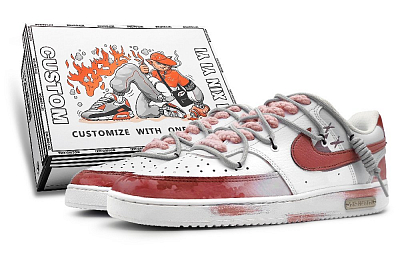 Nike Court Vision 1 Slip-Resistant Cushioning Low-Top Skateboard Shoes Men's Red Gray