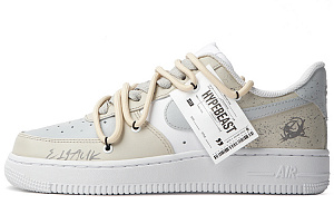 Nike Air Force 1 Low-Top Skateboard Shoes Women's Milk Coffee Gray