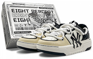 MLB Chunky Liner Wear-Resistant Height Increasing Low-Top Skateboard Shoes Unisex White Black