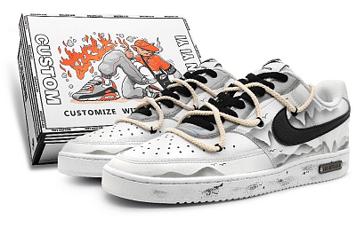 Nike Court Vision Low Low-Top Skateboard Shoes Women's Black White Gray