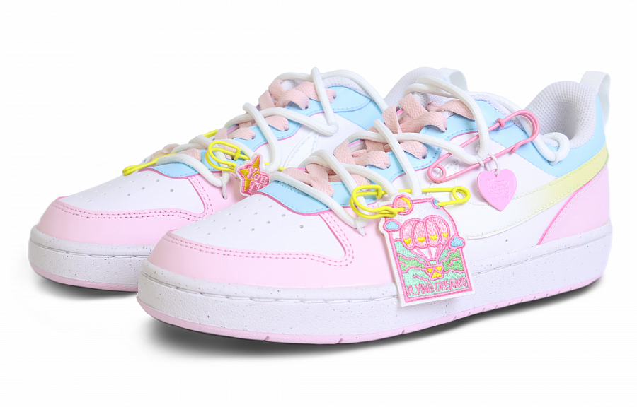Nike Court Borough 2 Low-Top Skateboard Shoes GS Pink Blue купить в интернет-магазине Yoocart с быстрой доставкой по России.